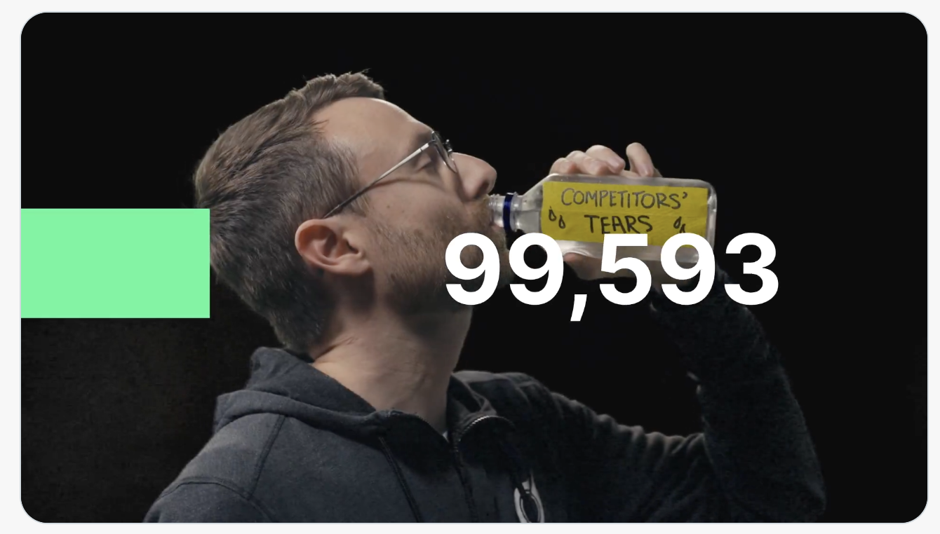 Competitor tears! Ha ha!